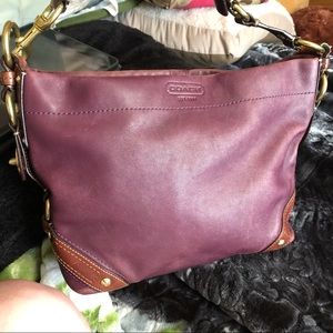 Leather Coach Carly in Plum